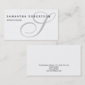 Business Card für den Designer für weißes Mongram Visitenkarte (Vorne/Hinten)