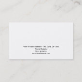 Business Card für den Designer für weißes Mongram Visitenkarte (Rückseite)