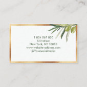 Business Card für den Golden Frame Olive Branch Visitenkarte (Rückseite)