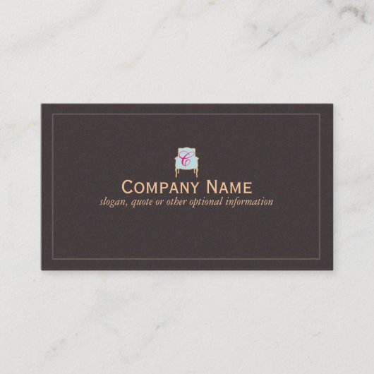 Business Card für den mit Monogramm Designer Visitenkarte (Vorderseite)