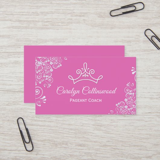 Business-Card für den rosa und weißen Seitenwagen Visitenkarte (Vorderseite/Rückseite Beispiel)