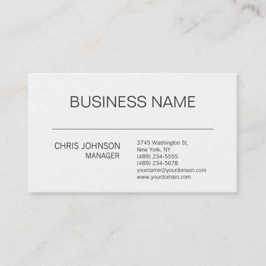 Business Card für den Schwarz-weißen modernen Mana Visitenkarte (Vorderseite)