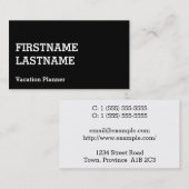 Business Card für den traditionellen Reiseplaner Visitenkarte (Vorne/Hinten)