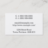 Business Card für den traditionellen Reiseplaner Visitenkarte (Rückseite)