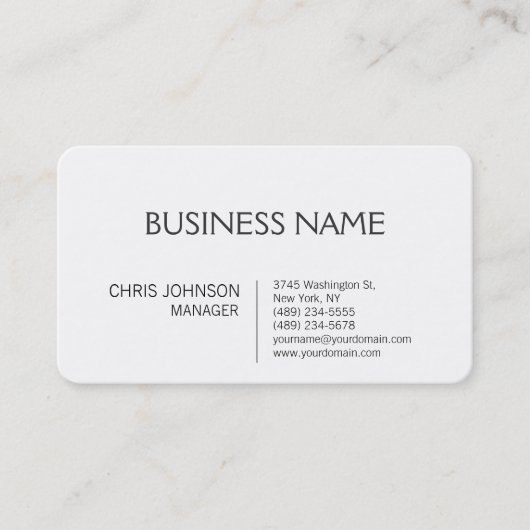 Business Card für den zeitgenössischen Manager an  Visitenkarte (Vorderseite)
