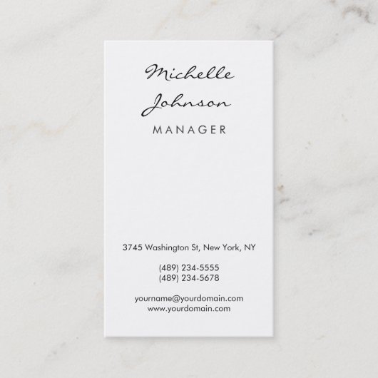Business Card für den zeitgenössischen Manager für Visitenkarte (Vorderseite)