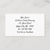 Business Card für die doppelte Boy-Rain-Fee Visitenkarte (Rückseite)