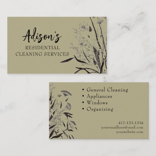 Business Card für die grüne Wildblume Visitenkarte (Vorne/Hinten)