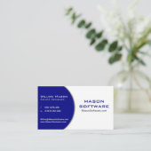 Business Card für dunkle blaue und weiße Technolog Visitenkarte (Stehend Vorderseite)