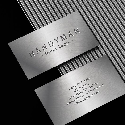 Business Card für Edelstahl Handyman Visitenkarte
