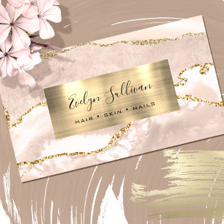 Business Card für Elfenbein und Gold Agate Visitenkarte