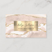 Business Card für Elfenbein und Gold Agate Visitenkarte (Vorderseite)