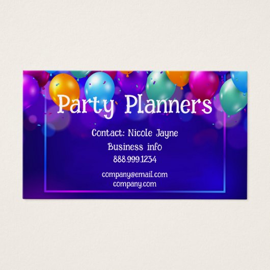 Business Card für Fun Balloon Party- oder Veransta (Vorderseite)