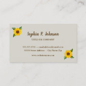 Business Card für gelbe Sonnenblumen Visitenkarte (Rückseite)