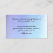Business Card für Glitzer-Event-Barkeeper Visitenkarte (Rückseite)