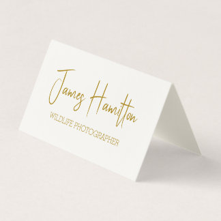 Business Card für Gold und Creme-Wildlife-Fotograf Visitenkarten