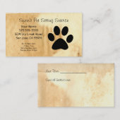 Business Card für Heimtiere Terminkarte (Vorne/Hinten)