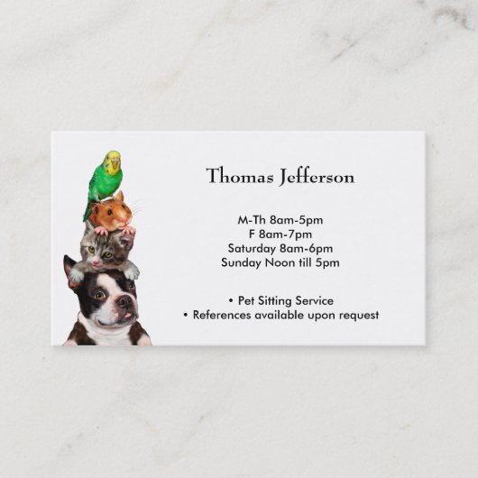 Business Card für Heimtiere Treuekarte (Vorderseite)