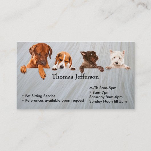 Business Card für Heimtiere Treuekarte (Vorderseite)