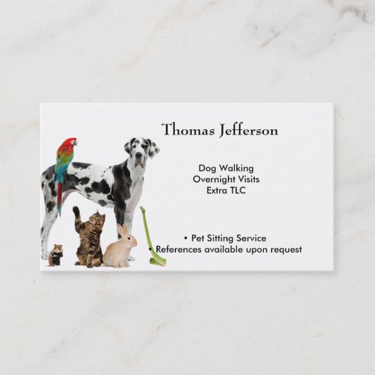 Business Card für Heimtiere Treuekarte (Vorderseite)