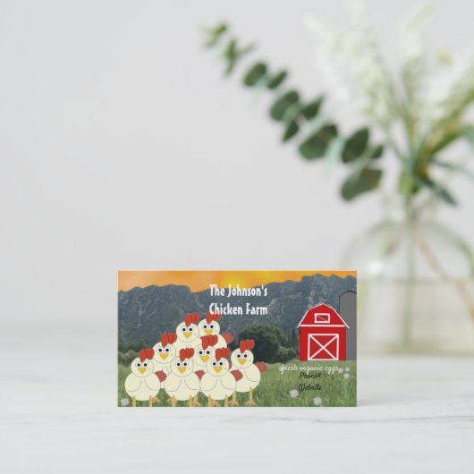 Business Card für Hühner-Bauer Visitenkarte (Stehend Vorderseite)