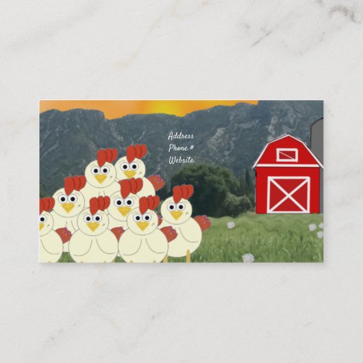 Business Card für Hühner-Bauer Visitenkarte (Rückseite)