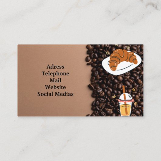 Business Card für Kaffee oder Tee Visitenkarte (Rückseite)