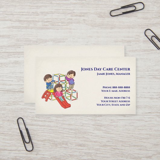 Business Card für Kindertagesstätte Visitenkarte (Vorderseite/Rückseite Beispiel)