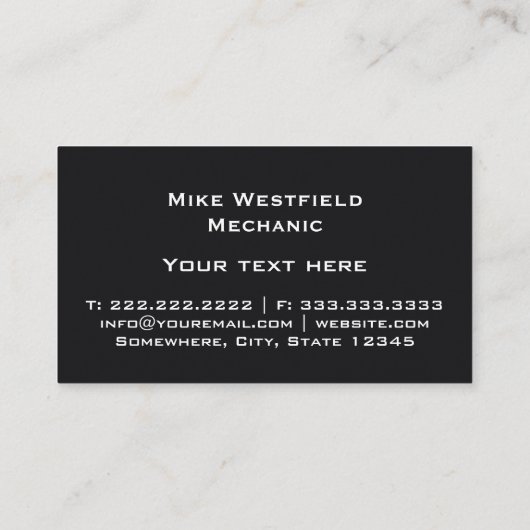 Business Card für klassische Automotive Visitenkarte (Rückseite)