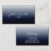 Business Card für klassische Dark Blue Metal Artis Visitenkarte (Vorne/Hinten)