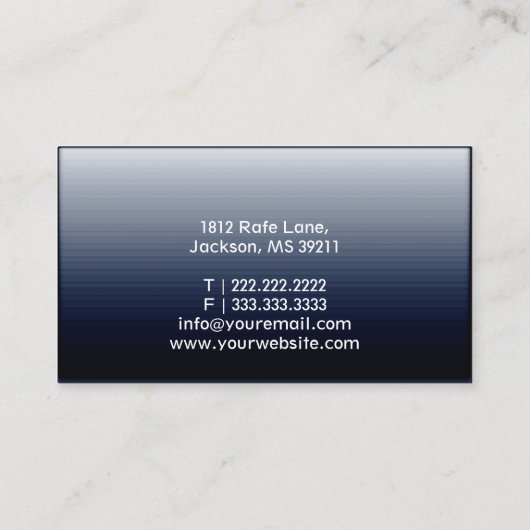 Business Card für klassische Dark Blue Metal Artis Visitenkarte (Rückseite)