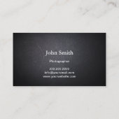 Business Card für klassische dunkle Verschlussfoto Visitenkarte (Rückseite)