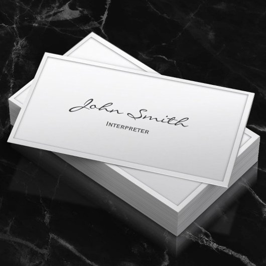 Business Card für klassische "White Border Interpr Visitenkarte