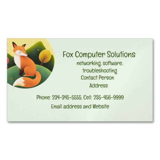 Business Card für kundenspezifische Fox-Computerlö Magnetische Visitenkarte (Vorderseite)