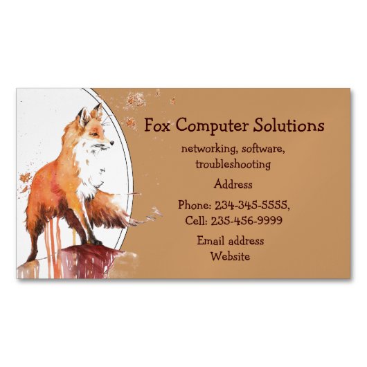 Business Card für kundenspezifische Fox-Computerlö Magnetische Visitenkarte (Vorderseite)
