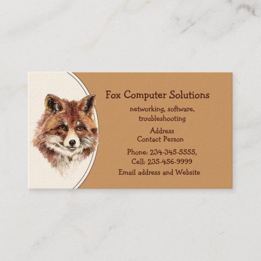 Business Card für kundenspezifische Fox-Computerlö Visitenkarte (Vorderseite)