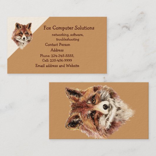 Business Card für kundenspezifische Fox-Computerlö Visitenkarte (Vorne/Hinten)