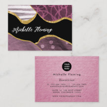 Business Card für lila und goldene Leinenstoffe