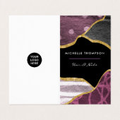 Business Card für lila und goldene Leinenstoffe Visitenkarten (Außenseite Aufgefaltet)