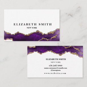 Business Card für lila und goldene Textur-Marmor Visitenkarte