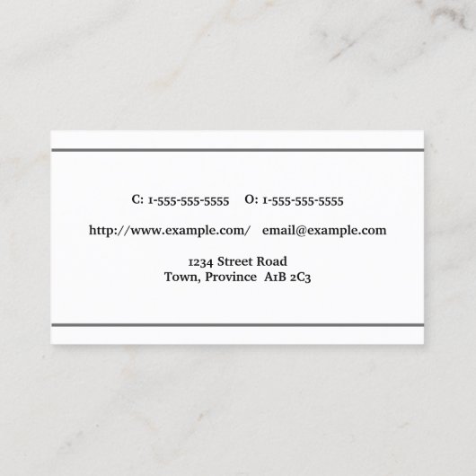 Business Card für Minimalistische Ärzte und Basisä Visitenkarte (Rückseite)
