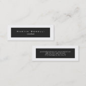 Business Card für Minimalistische graue weiße Gren Mini Visitenkarte (Vorne/Hinten)