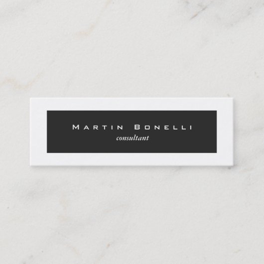Business Card für Minimalistische graue weiße Gren Mini Visitenkarte (Vorderseite)