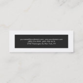 Business Card für Minimalistische graue weiße Gren Mini Visitenkarte (Rückseite)