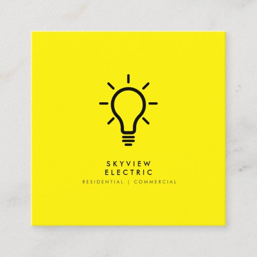 Business Card für moderne Elektrodienstleistungen Quadratische Visitenkarte (Vorderseite)