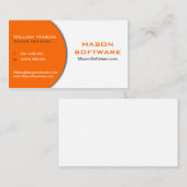 Business Card für moderne Orange & White Technolog Visitenkarte (Vorne/Hinten)