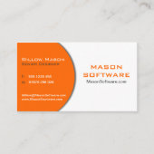 Business Card für moderne Orange & White Technolog Visitenkarte (Vorderseite)