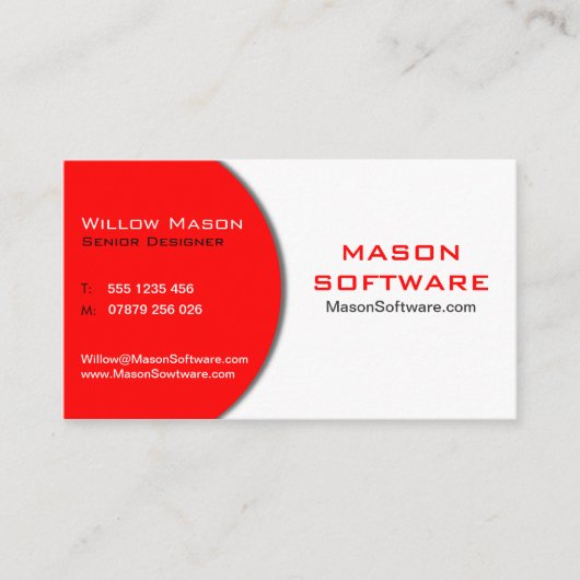 Business Card für moderne Red & White Technologie Visitenkarte (Vorderseite)