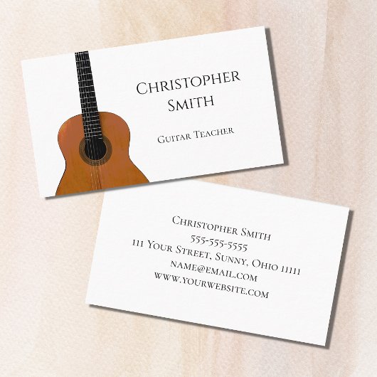 Business Card für Musical Instrument Guitar Lesson Visitenkarte