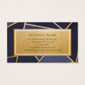 Business Card für Navy Blue Gold Interior Designer (Rückseite)